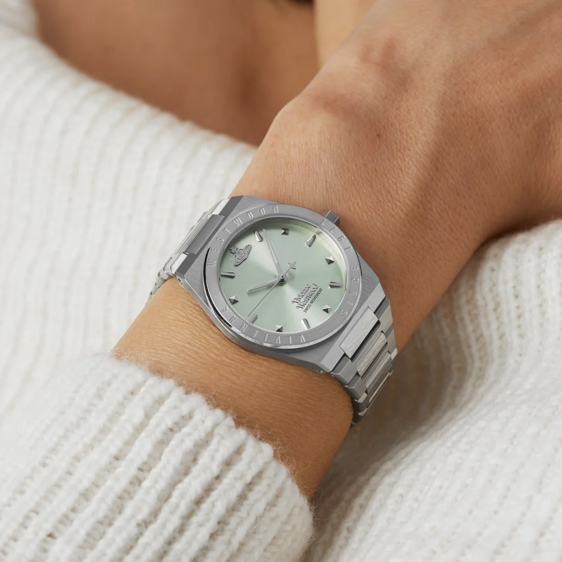 Montre Femme Vivienne Westwood Charterhouse VV244PGRSL - Cadran Vert, Boîtier et Bracelet Acier Argenté vue 5