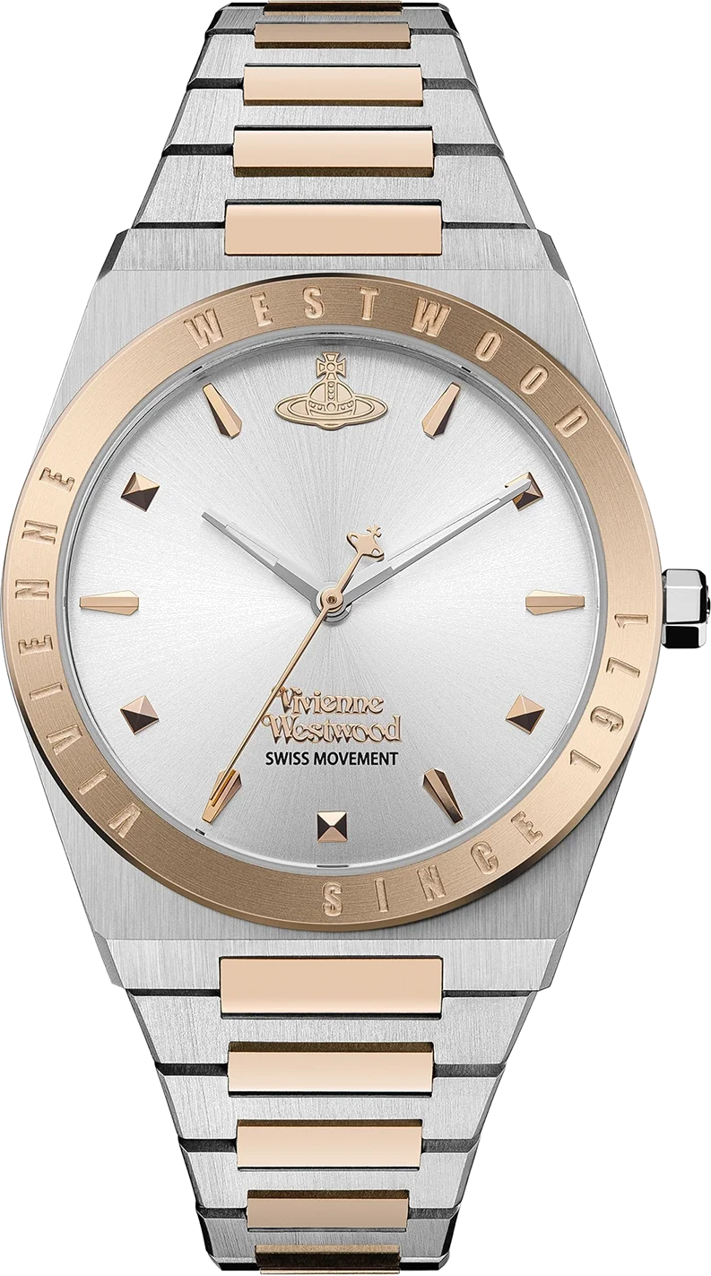 Montre Femme Vivienne Westwood Charterhouse VV244SLSR - Cadran argenté, bracelet acier bicolore or rose et argent