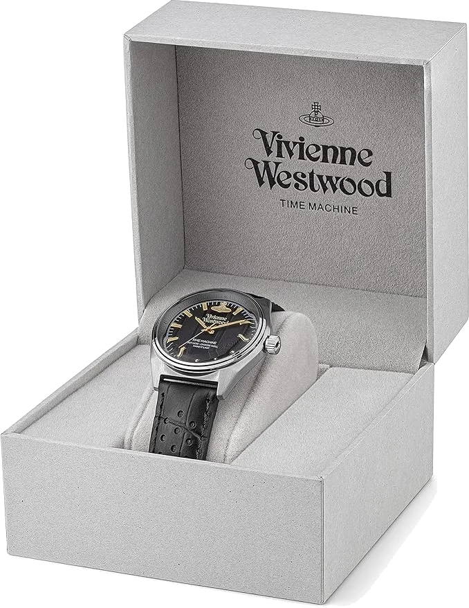 Montre Homme Vivienne Westwood Sydenham VV251BKBK - Boîtier Argent, Cadran Noir, Bracelet Cuir Perforé vue 4