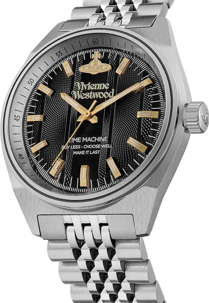 Montre Vivienne Westwood Sydenham VV251BKSL - Unisexe, Cadran Noir, Bracelet Acier Argenté vue 2