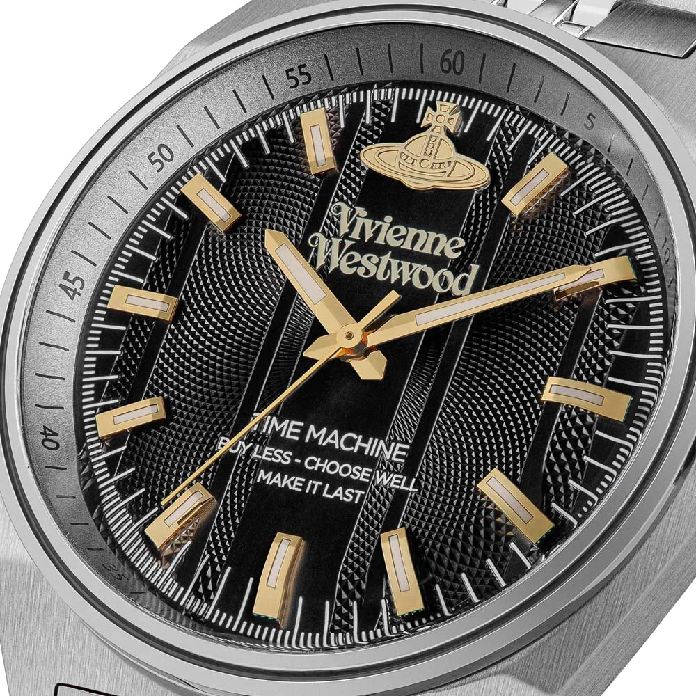 Montre Vivienne Westwood Sydenham VV251BKSL - Unisexe, Cadran Noir, Bracelet Acier Argenté vue 3