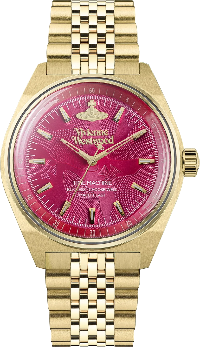 Montre Femme Vivienne Westwood VV251RRGD - Cadran Fuchsia Soleillé & Bracelet Acier Doré