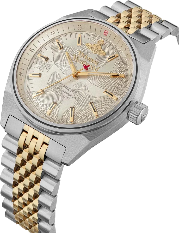 Montre Femme Vivienne Westwood Lady Sydenham VV251WGSG - Cadran doré, bracelet acier bicolore argent et or vue 2