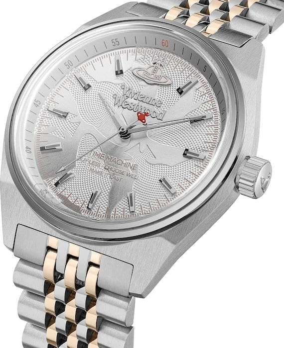 Montre Femme Vivienne Westwood Lady Sydenham VV251WSSR - Cadran argenté, bracelet acier bicolore or rose vue 2