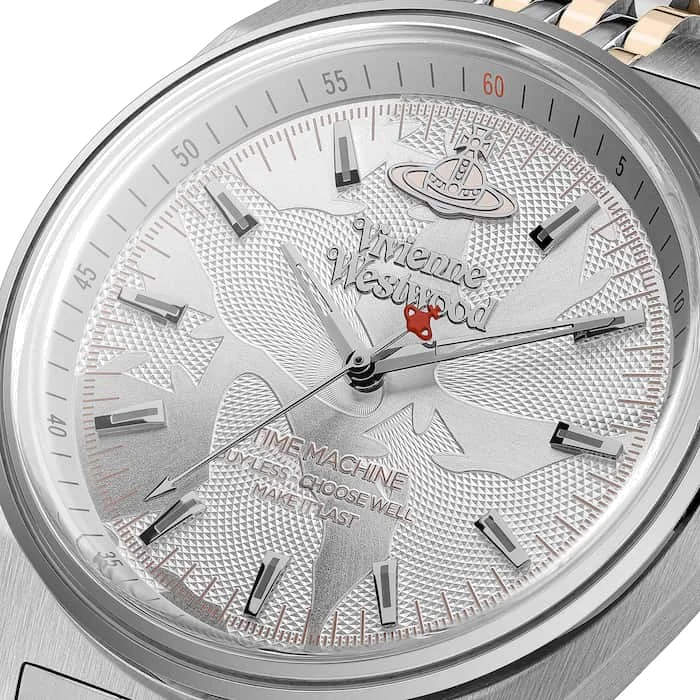 Montre Femme Vivienne Westwood Lady Sydenham VV251WSSR - Cadran argenté, bracelet acier bicolore or rose vue 4