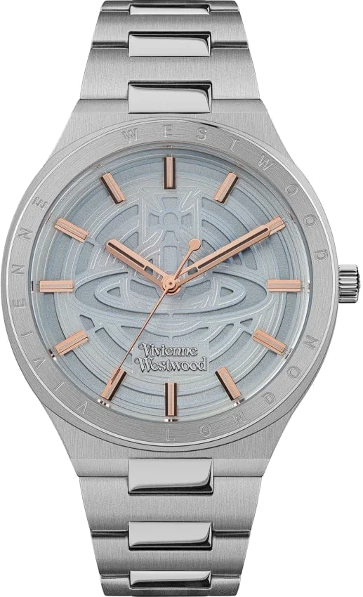 Montre Femme Vivienne Westwood VV257LBLSL - Cadran Bleu, Boîtier Acier Argenté, Index Or Rose