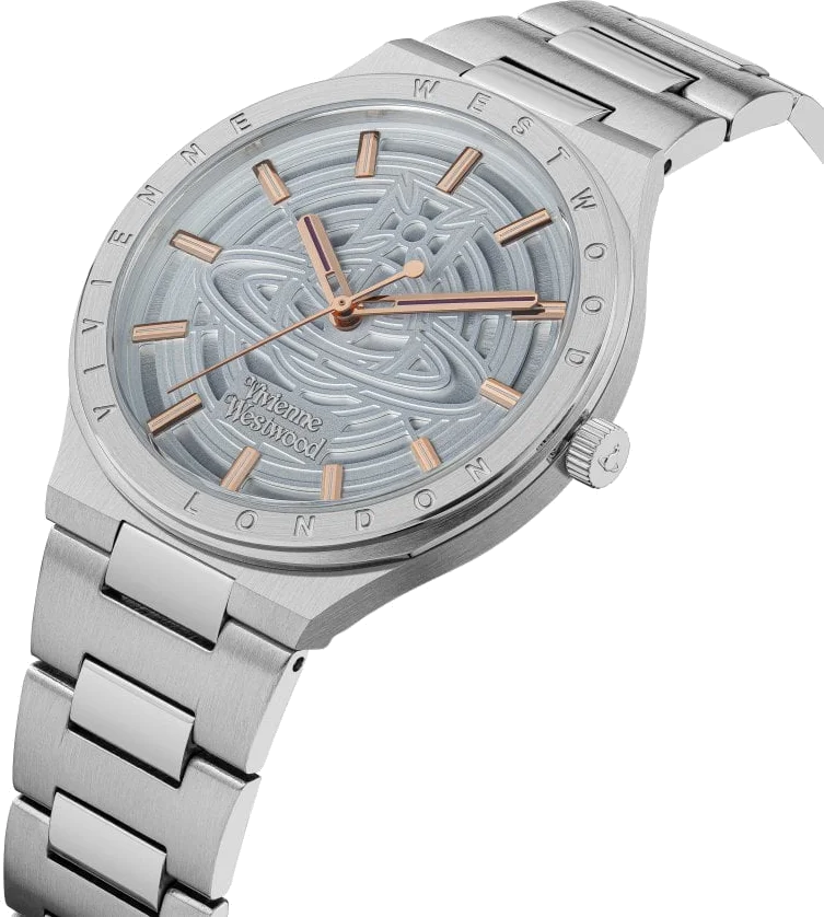 Montre Femme Vivienne Westwood VV257LBLSL - Cadran Bleu, Boîtier Acier Argenté, Index Or Rose vue 2