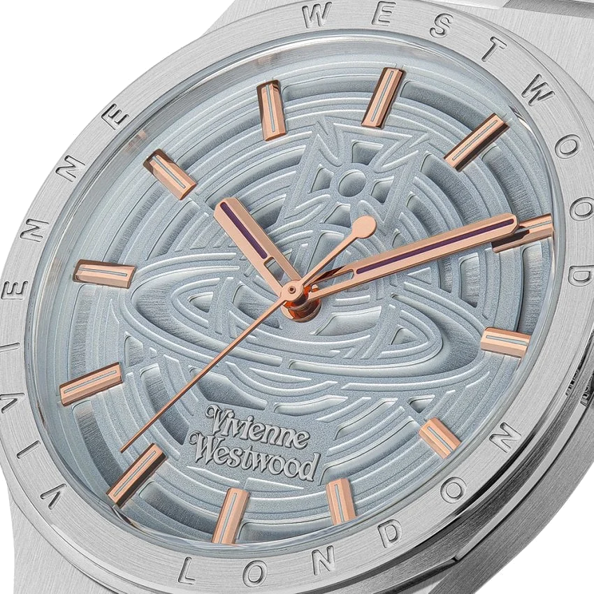 Montre Femme Vivienne Westwood VV257LBLSL - Cadran Bleu, Boîtier Acier Argenté, Index Or Rose vue 4