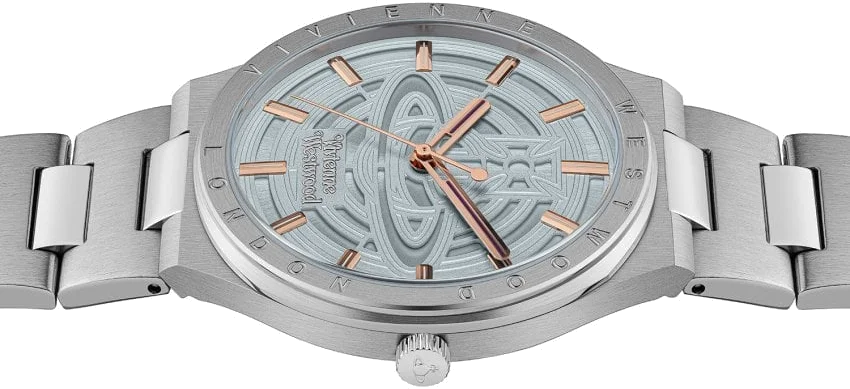 Montre Femme Vivienne Westwood VV257LBLSL - Cadran Bleu, Boîtier Acier Argenté, Index Or Rose vue 5