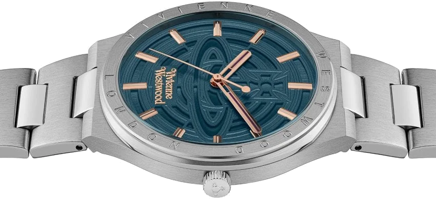 Montre Femme Vivienne Westwood Eltham VV257TLSL - Cadran Bleu & Bracelet Acier Argent vue 3