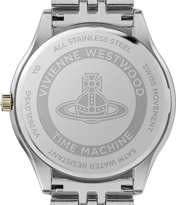 Montre Femme Vivienne Westwood Camberwell VV261BYSG - Cadran violet soleillé, bracelet acier bicolore or et argent vue 3