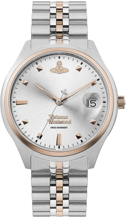 Montre Femme Vivienne Westwood Camberwell VV261SLSR - Cadran argenté, bracelet acier bicolore or rose