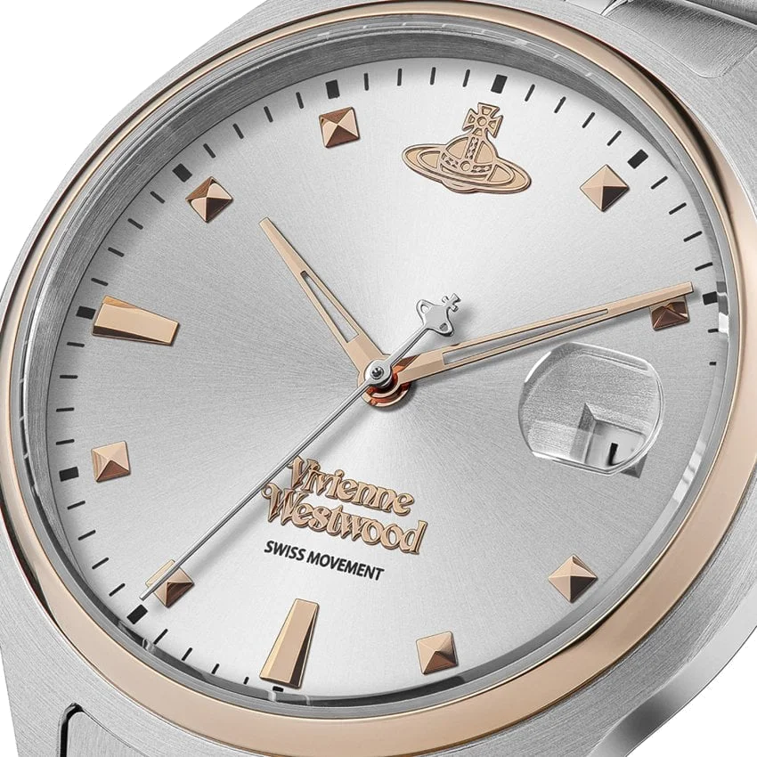 Montre Femme Vivienne Westwood Camberwell VV261SLSR - Cadran argenté, bracelet acier bicolore or rose vue 2