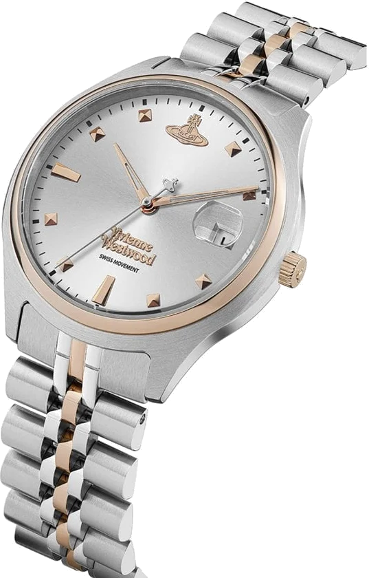 Montre Femme Vivienne Westwood Camberwell VV261SLSR - Cadran argenté, bracelet acier bicolore or rose vue 3