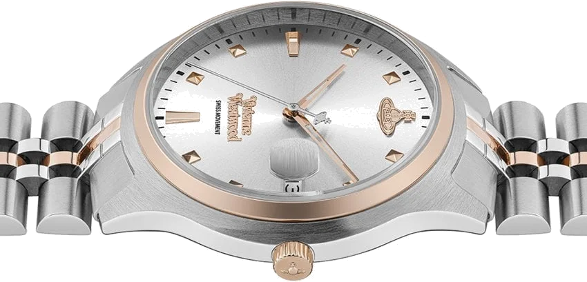 Montre Femme Vivienne Westwood Camberwell VV261SLSR - Cadran argenté, bracelet acier bicolore or rose vue 4