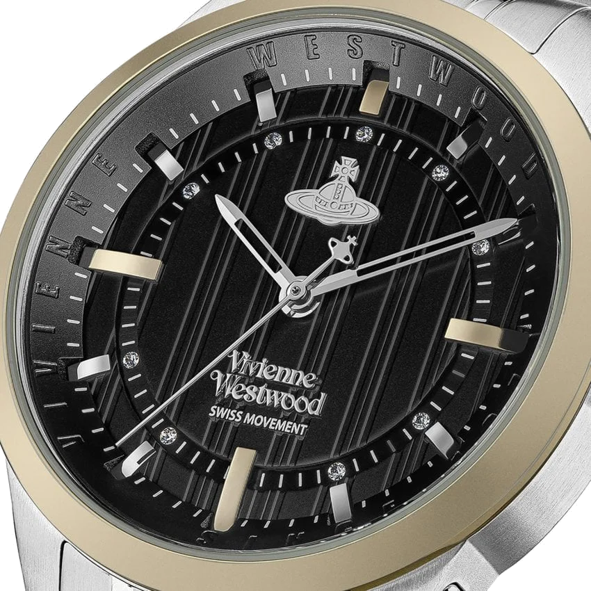Montre Femme Vivienne Westwood East End VV262BKSG - Cadran noir, bracelet acier bicolore or/argent vue 2