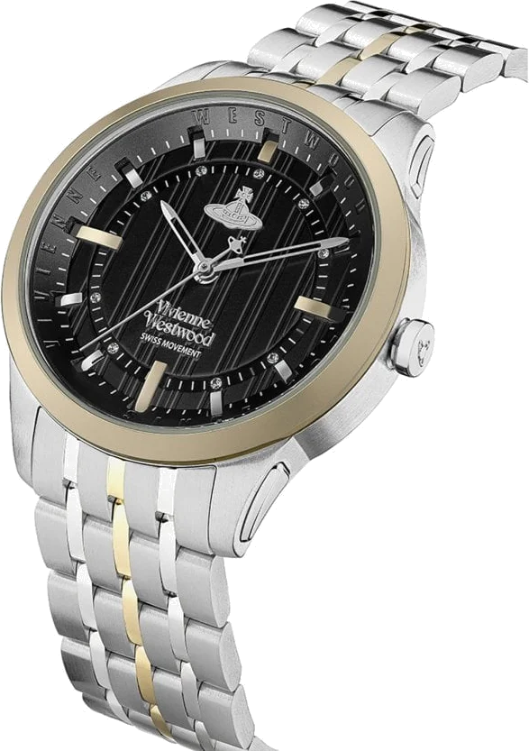 Montre Femme Vivienne Westwood East End VV262BKSG - Cadran noir, bracelet acier bicolore or/argent vue 3