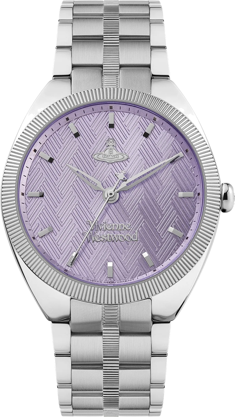 Montre Femme Vivienne Westwood The Mews VV281PPSL - Cadran violet et bracelet acier argenté