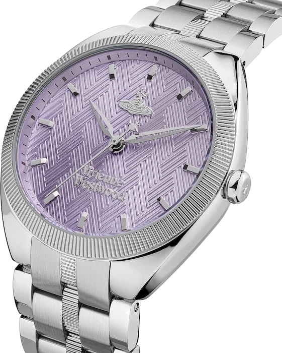 Montre Femme Vivienne Westwood The Mews VV281PPSL - Cadran violet et bracelet acier argenté vue 2