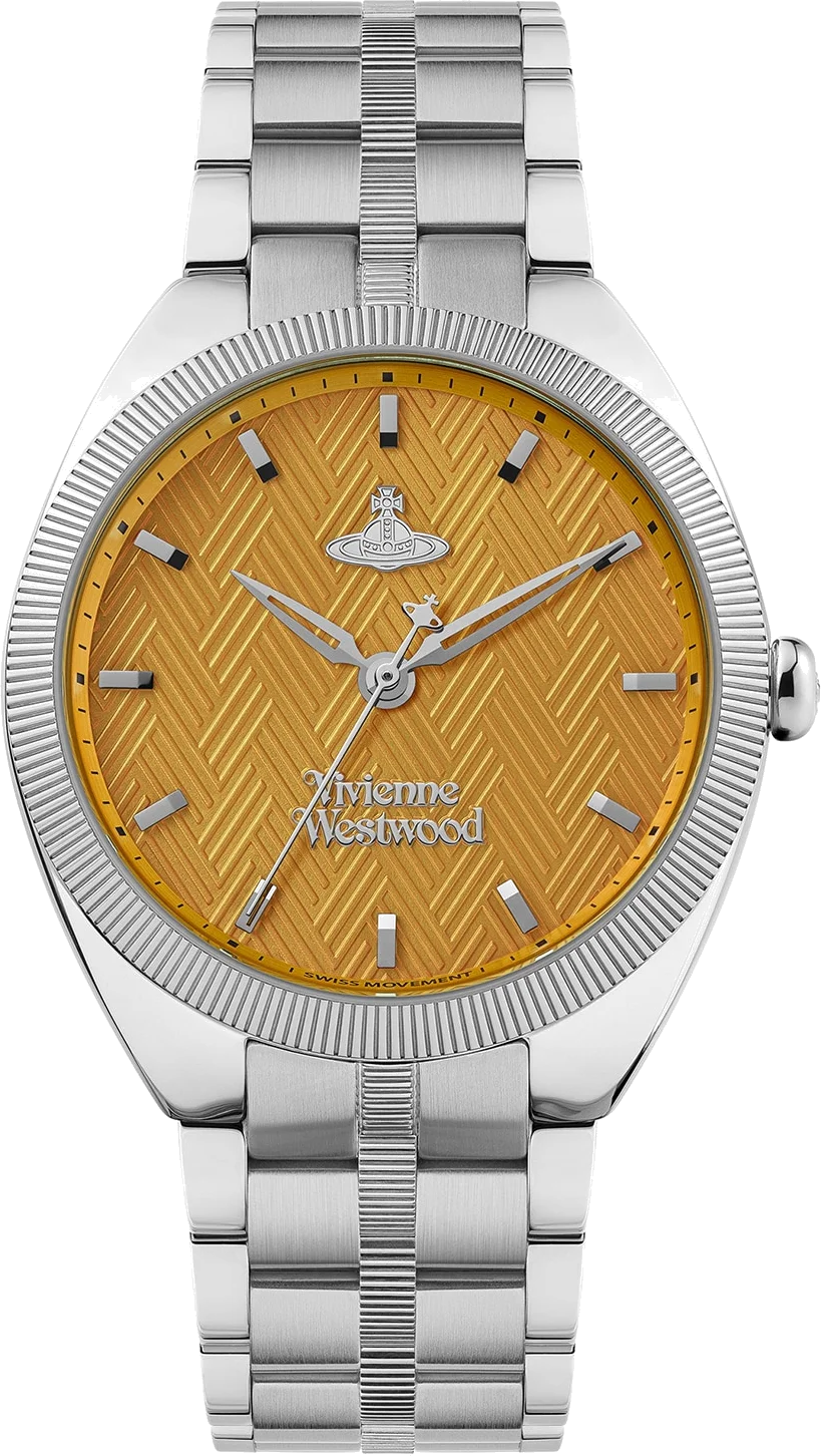 Montre Femme Vivienne Westwood The Mews VV281TNSL - Cadran Orange & Bracelet Acier Argent