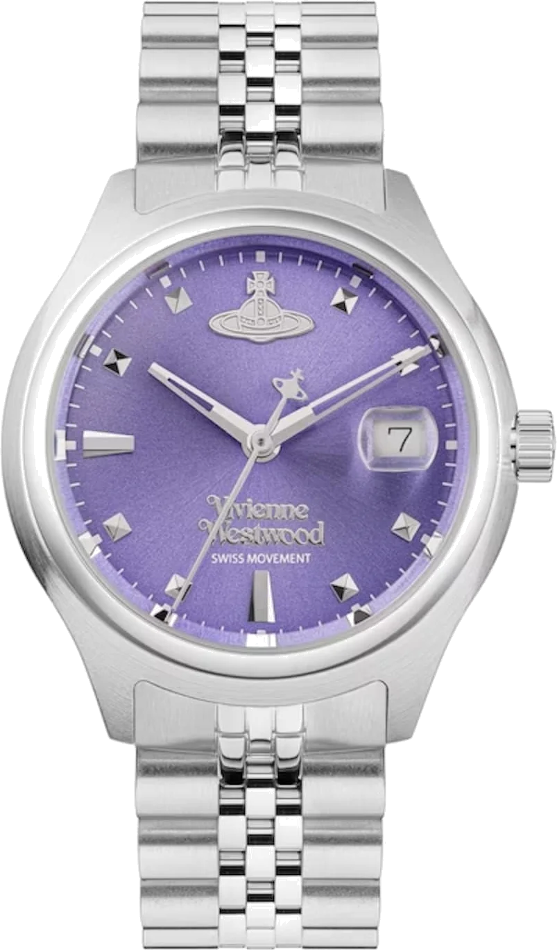 Montre Femme Vivienne Westwood VV311PPSL - Cadran Violet et Bracelet Acier Argenté