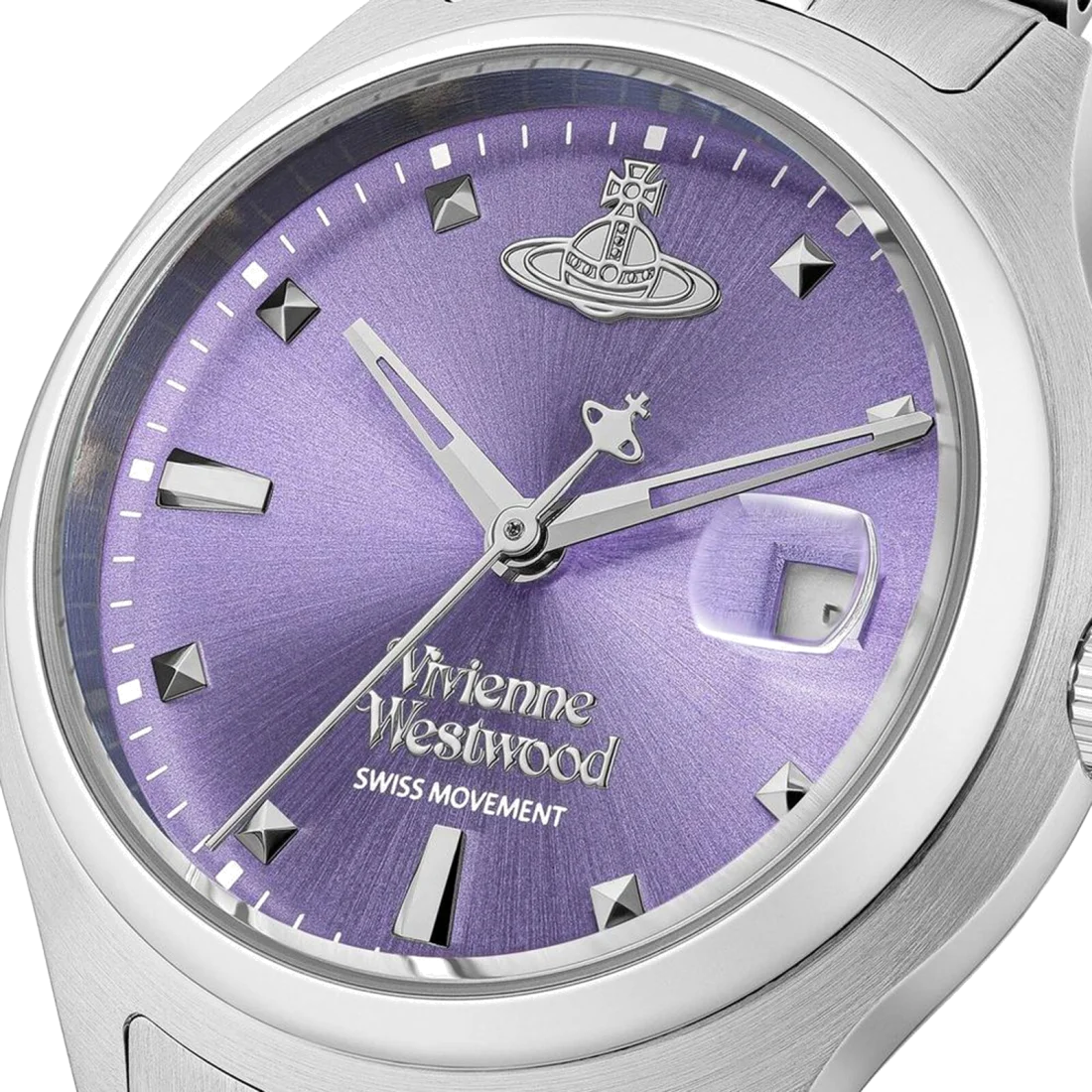 Montre Femme Vivienne Westwood VV311PPSL - Cadran Violet et Bracelet Acier Argenté vue 2