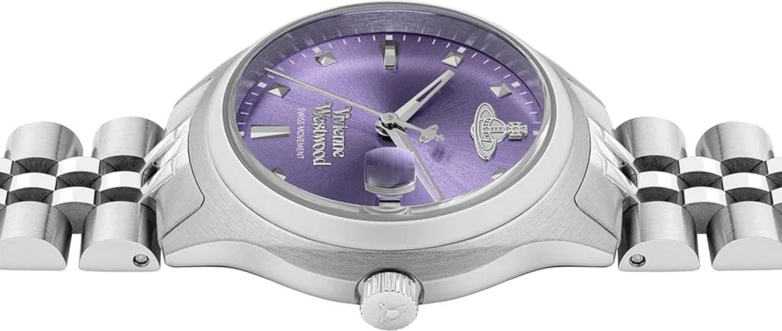 Montre Femme Vivienne Westwood VV311PPSL - Cadran Violet et Bracelet Acier Argenté vue 3
