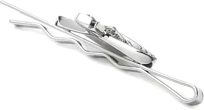 Pince a cravate Vivienne Westwood bas relief en métal argenté vue 2