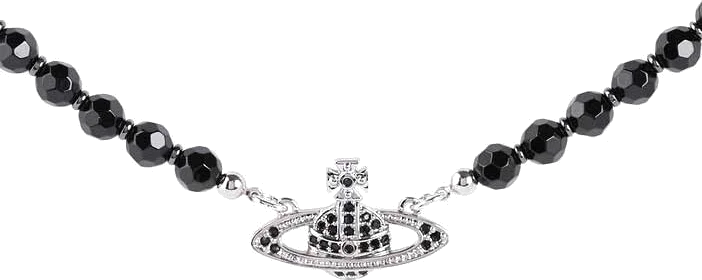 Collier ras-de-cou Vivienne Westwood Bas Relief Drop Noir - Réf. 108412 - Pour Femme vue 2