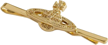 Pince à cravate Vivienne Westwood Bas Relief en métal doré - Réf. 108491 - Unisexe vue 2