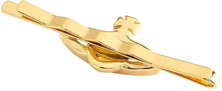 Pince à cravate Vivienne Westwood Bas Relief en métal doré - Réf. 108491 - Unisexe vue 3