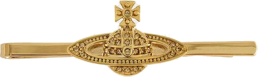 Pince à cravate Vivienne Westwood Bas Relief en métal doré - Réf. 108491 - Unisexe