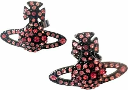 Boucles d'oreilles Vivienne Westwood 111570 en métal noir à cristaux roses pour femme