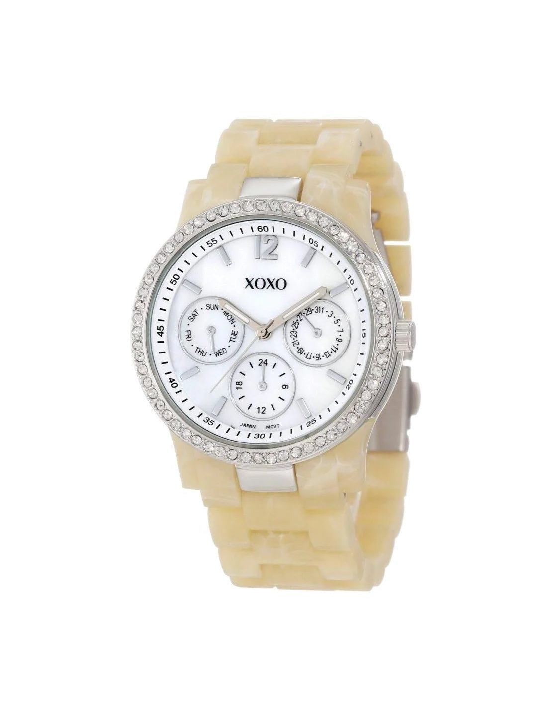 Montre Femme XOXO Réf. XO5523 Cadran Blanc Bracelet Beige