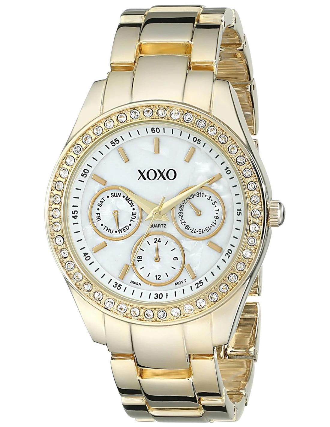 Montre Femme XOXO XO5302A en acier or avec accents strass
