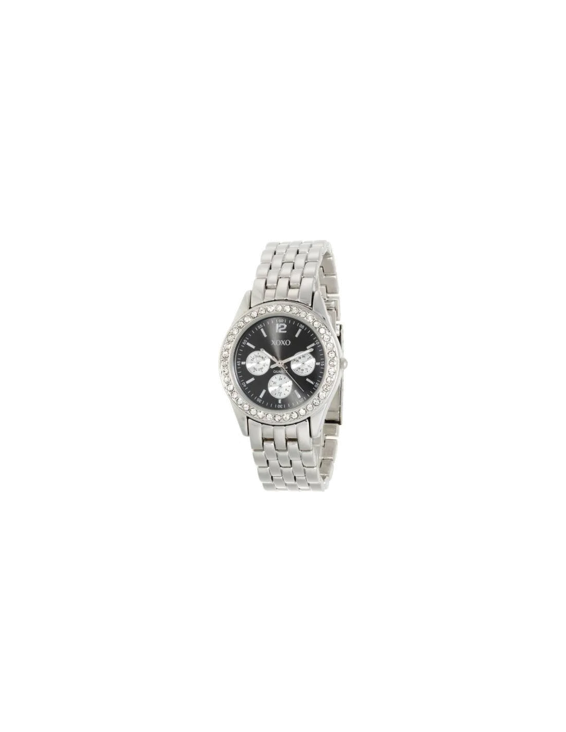 Montre Femme XOXO XO5208 en Acier Argent et Cadran Noir