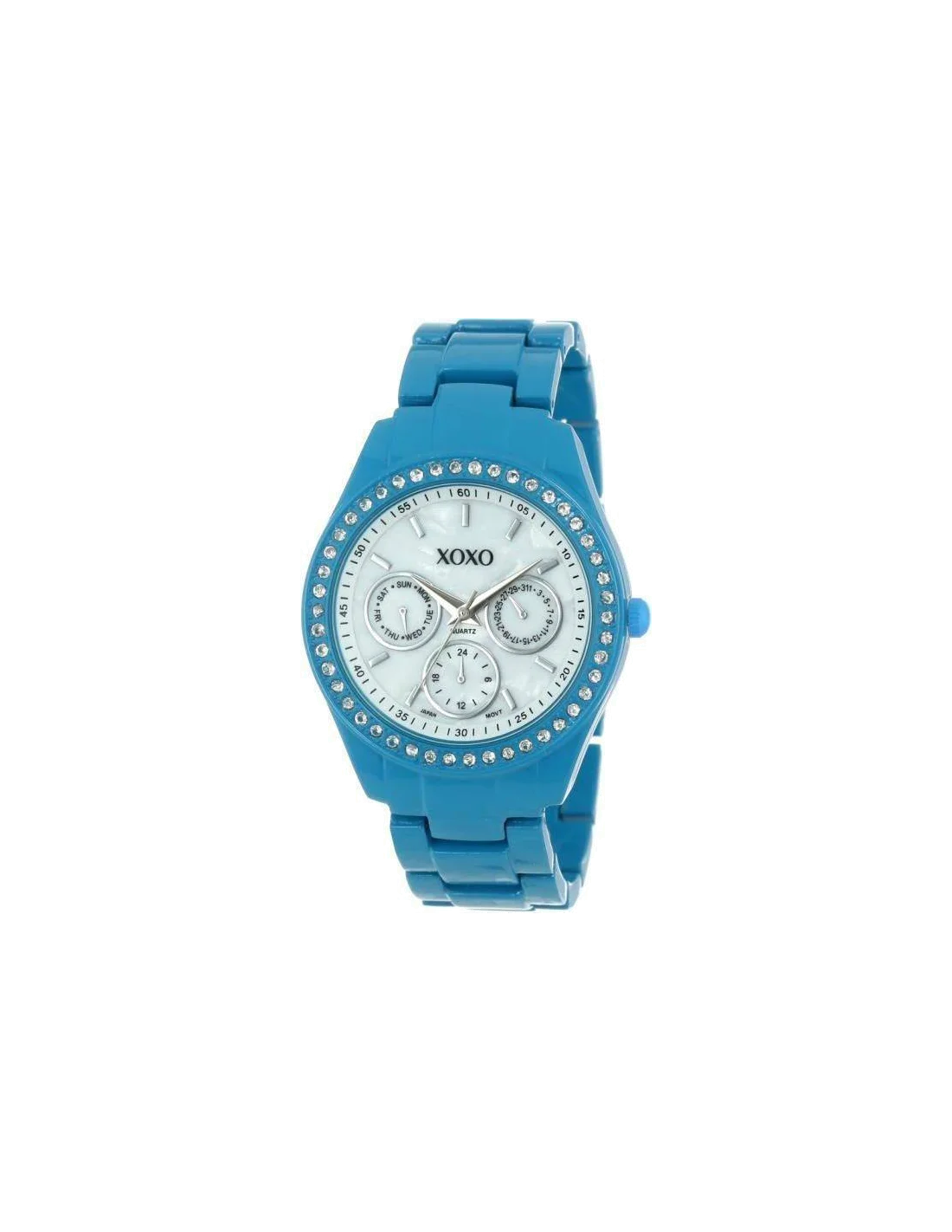 Montre Femme XOXO Réf. XO113 Cadran Argent Bracelet Bleu vue 2
