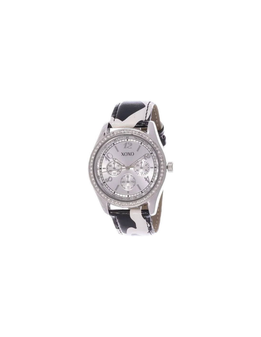 Montre Femme XOXO XO3170 en Cuir Noir et Boîtier Argent